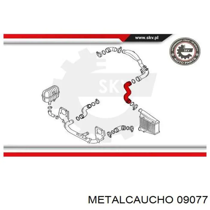 Купить 09077 Metalcaucho Патрубок интеркулера