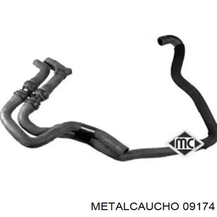 9174 Metalcaucho шланг радиатора отопителя (печки, сдвоенный)