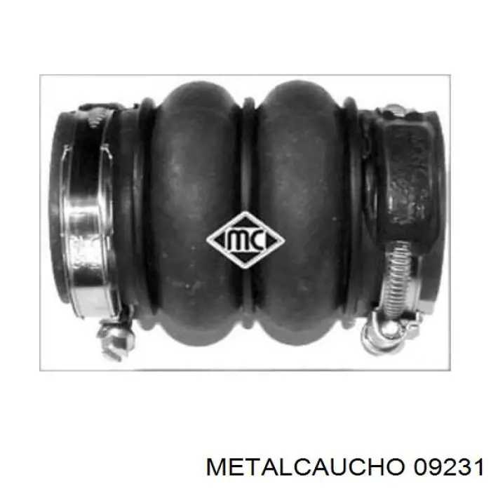 09231 Metalcaucho шланг (патрубок интеркуллера левый)