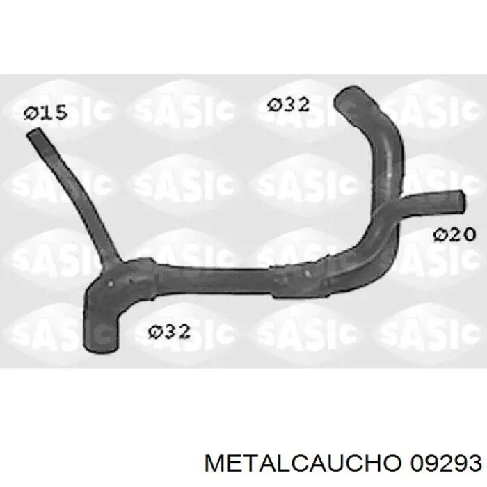 09293 Metalcaucho шланг (патрубок радиатора охлаждения нижний)
