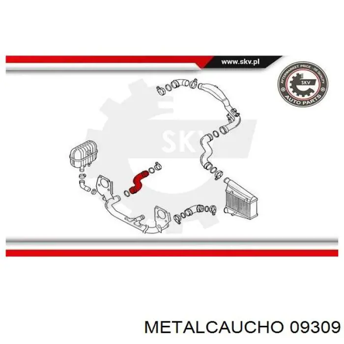 Патрубок интеркулера 09309 Metalcaucho