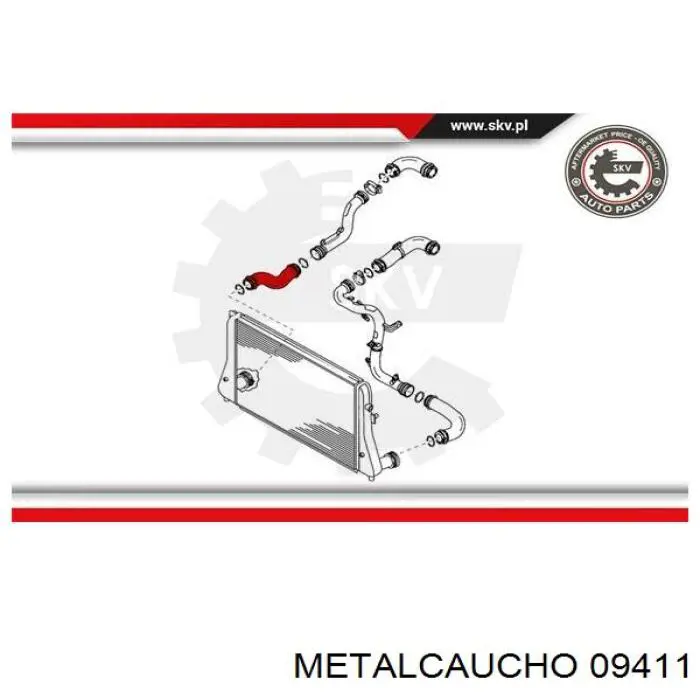 Купить 09411 Metalcaucho Патрубок интеркулера