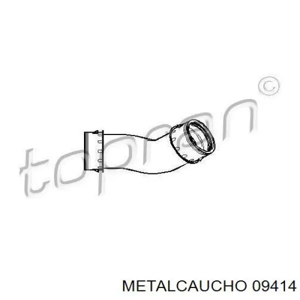 09414 Metalcaucho шланг (патрубок интеркуллера верхний левый)