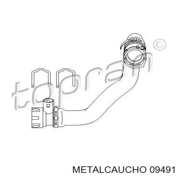 09491 Metalcaucho шланг (патрубок радиатора охлаждения нижний)