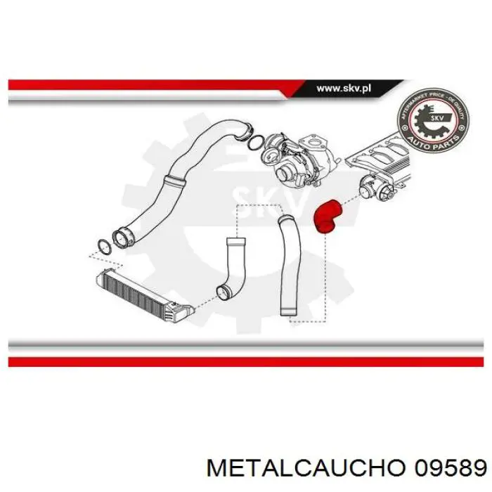 Патрубок дроссельной заслонки 09589 Metalcaucho