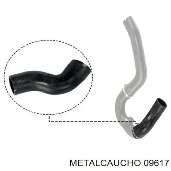 Tubo flexible de aire de sobrealimentación inferior izquierdo 09617 Metalcaucho