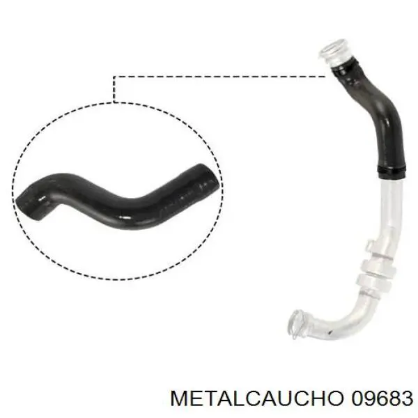 09683 Metalcaucho патрубок воздушный, выход из турбины/компрессора (наддув)