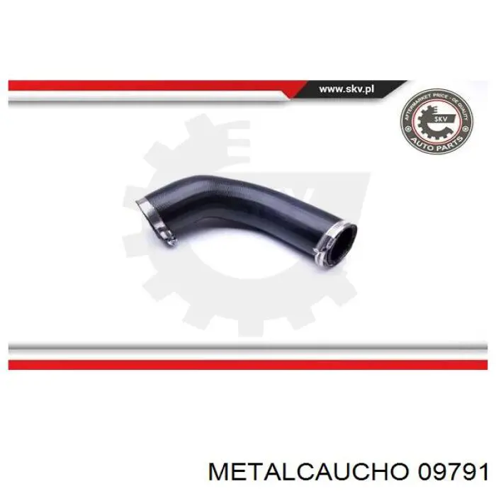 Tubo flexible de aire de sobrealimentación inferior izquierdo 09791 Metalcaucho