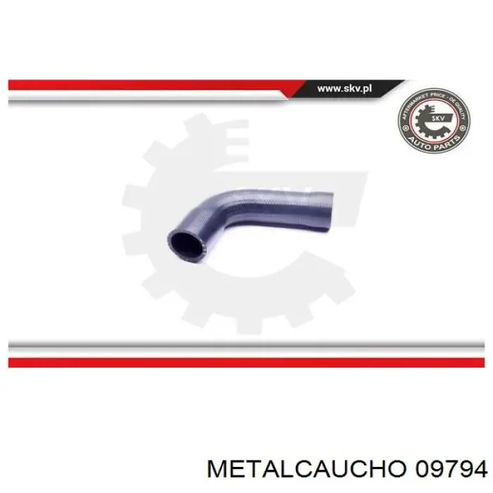 09794 Metalcaucho шланг (патрубок интеркуллера верхний левый)