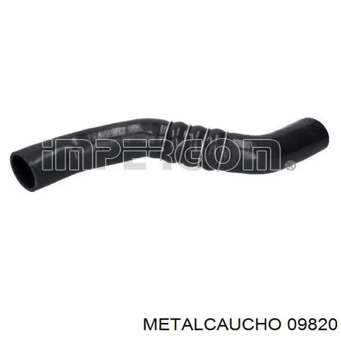 09820 Metalcaucho шланг (патрубок интеркуллера верхний правый)