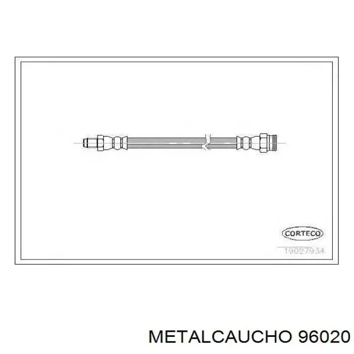 Tubo flexible de frenos trasero 96020 Metalcaucho
