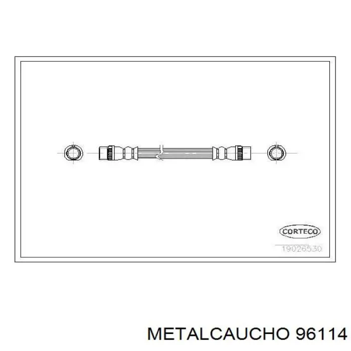 Tubo flexible de frenos trasero 96114 Metalcaucho