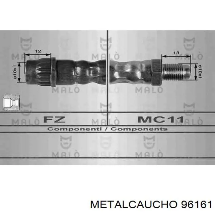 Tubo flexible de frenos trasero izquierdo 96161 Metalcaucho
