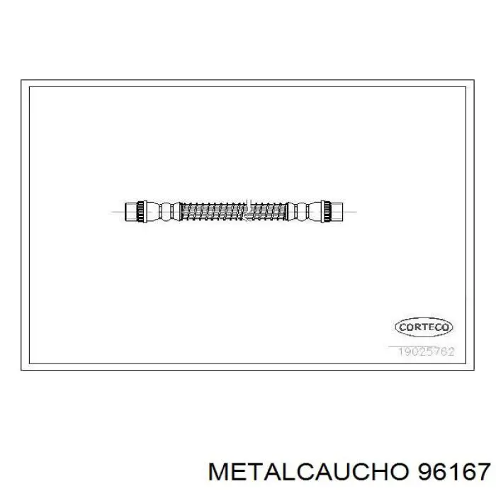 Tubo flexible de frenos trasero 96167 Metalcaucho