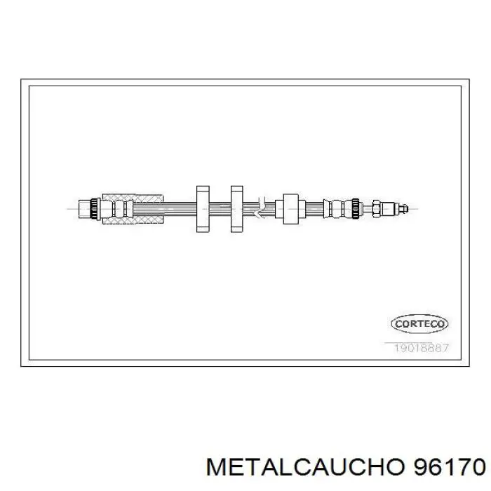 Шланг тормозной передний 96170 Metalcaucho