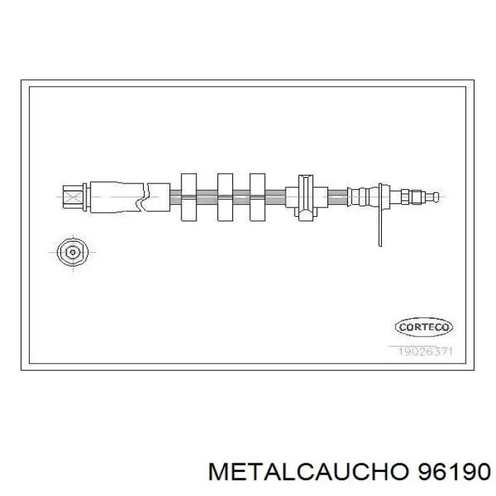 Шланг тормозной передний правый METALCAUCHO 96190