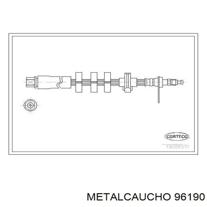 Шланг тормозной передний правый 96190 Metalcaucho