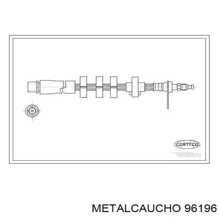 Шланг тормозной передний левый 96196 Metalcaucho