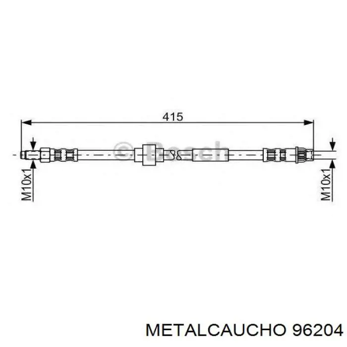 Шланг гальмівний передній 96204 Metalcaucho