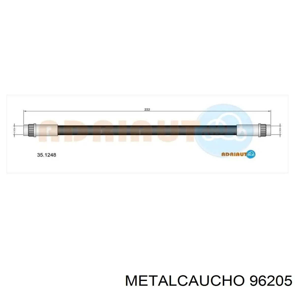 Tubo flexible de frenos trasero 96205 Metalcaucho