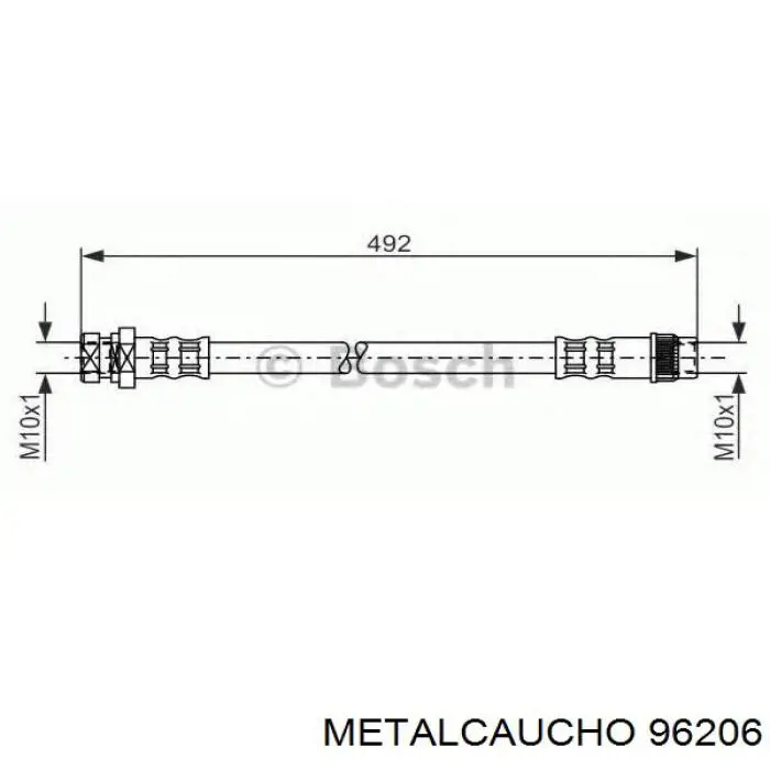 Шланг тормозной передний 96206 Metalcaucho