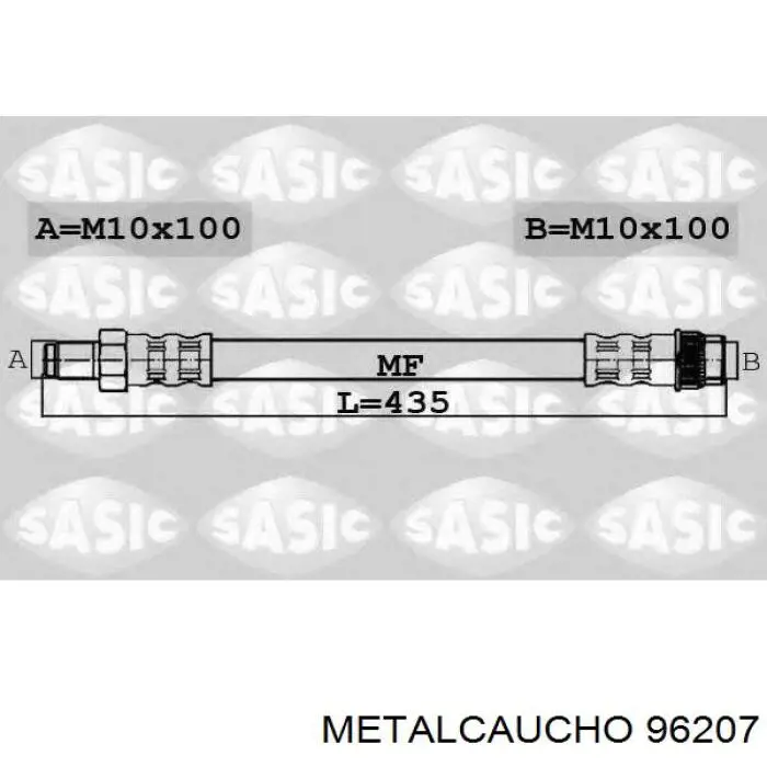 Задний тормозной шланг 96207 Metalcaucho