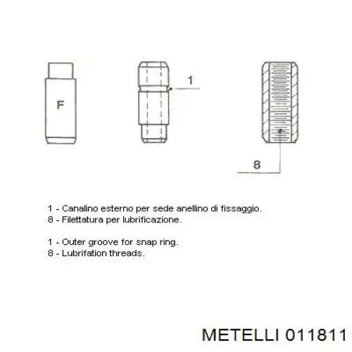 01-1811 Metelli направляющая клапана впускного