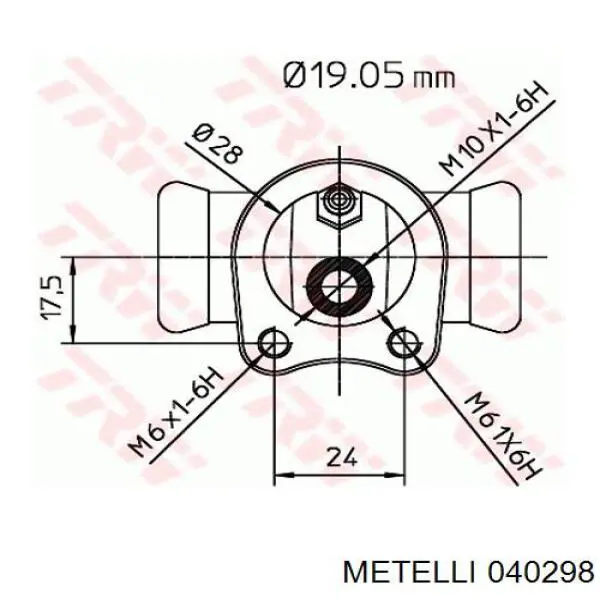 Цилиндр тормозной колесный 040298 Metelli