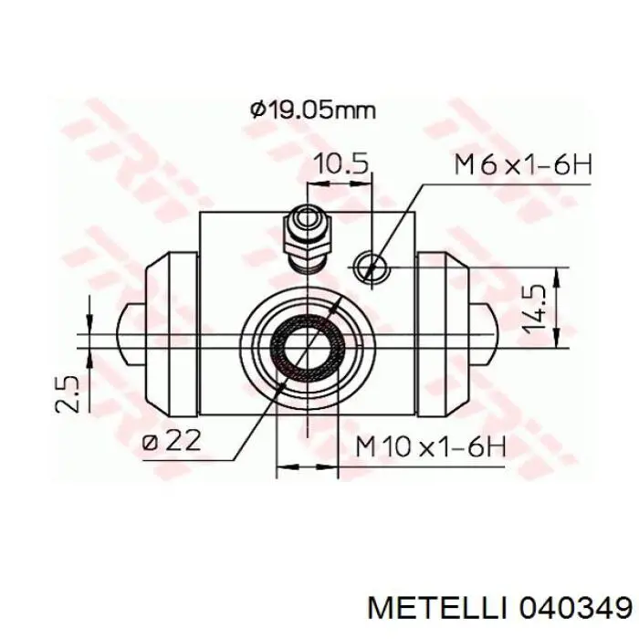 040349 Metelli Цилиндр тормозной колесный, задний