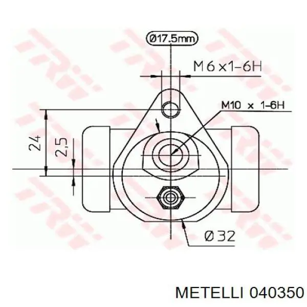 Рабочий тормозной цилиндр Metelli 040350 цена, от 7.48 USD