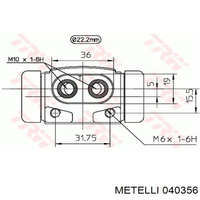 Цилиндр тормозной колесный 040356 Metelli