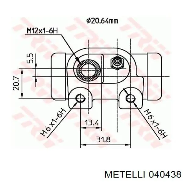Цилиндр тормозной колесный 040438 Metelli
