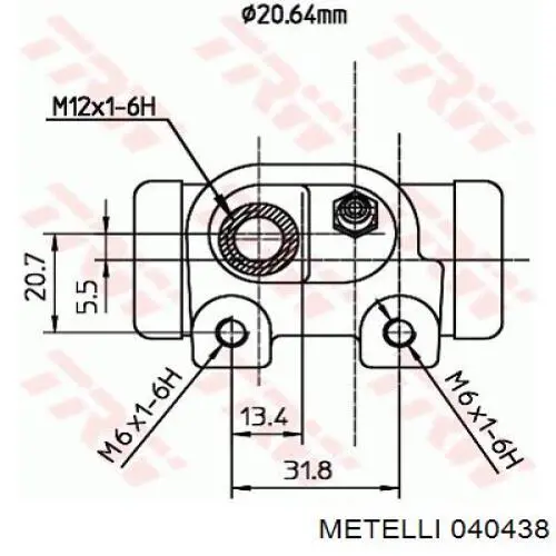 Купить 040438 Metelli Цилиндр тормозной колесный