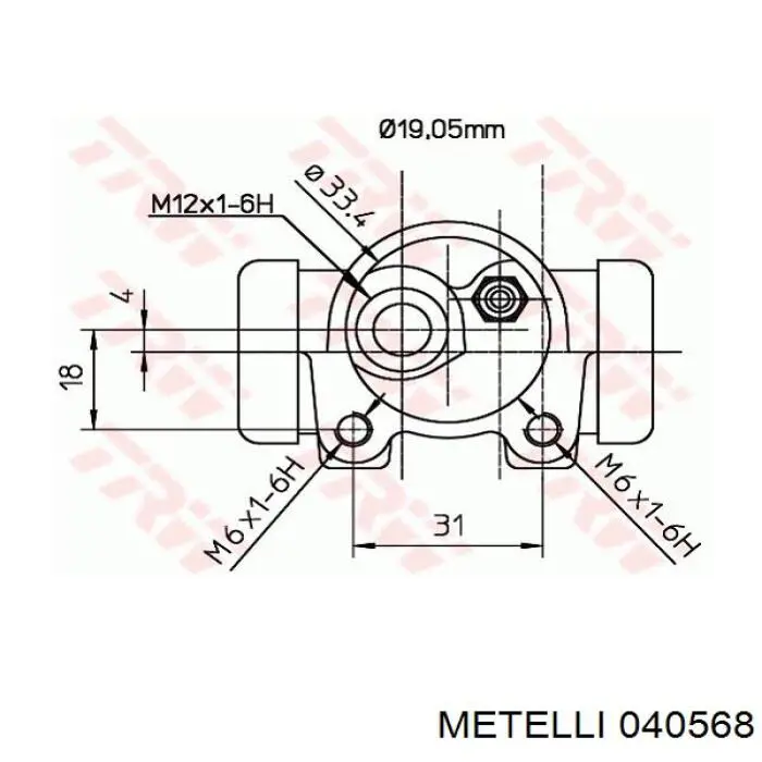 Цилиндр тормозной колесный 040568 Metelli