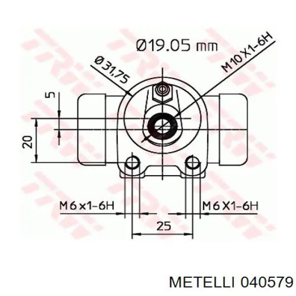 040579 Metelli Цилиндр тормозной колесный, задний