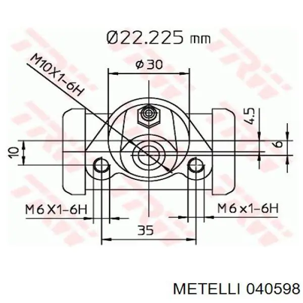 Цилиндр тормозной колесный 040598 Metelli