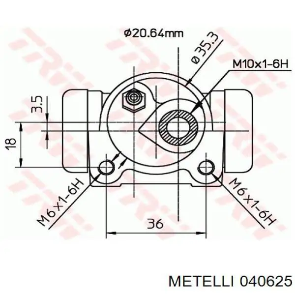 C399 Case Цилиндр тормозной колесный, задний