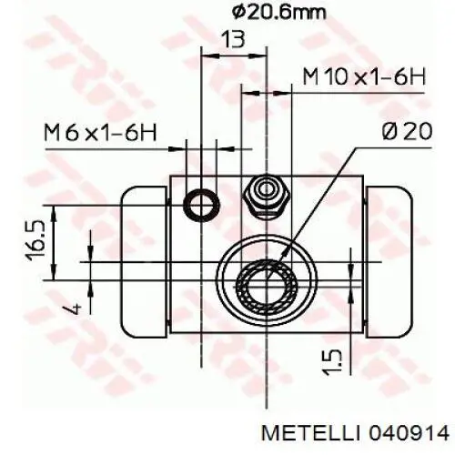 Цилиндр тормозной колесный 040914 Metelli