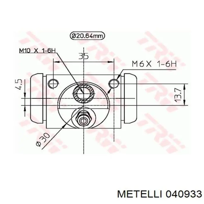 Рабочий тормозной цилиндр Metelli 040933 цена, от 11.41 USD