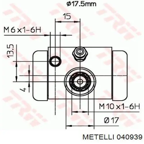 Купить 040939 Metelli Цилиндр тормозной колесный