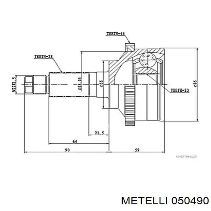 Цилиндр главный тормоза (гидротормозов) Metelli 050490 цена, от 52.10 USD