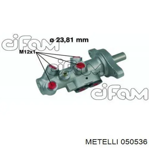 Купить 050536 Metelli Главный тормозной цилиндр