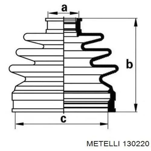 Купить 130220 Metelli Пыльник гранаты наружный, передний
