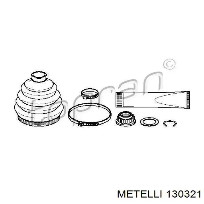 Купить 130321 Metelli Пыльник гранаты наружный, передний