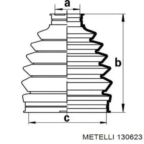 Пыльник ШРУСа внешний, правый Metelli 130623 цена, от 7.15 USD