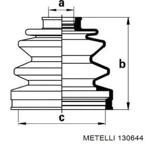 Пыльник ШРУСа наружный левый 130644 Metelli