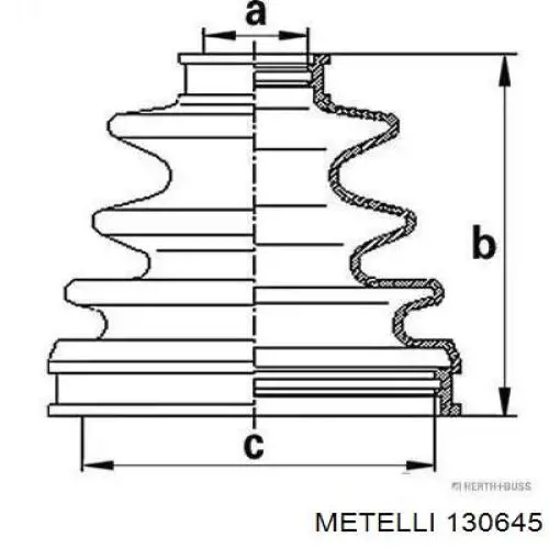 130645 Metelli Пыльник шарнира привода