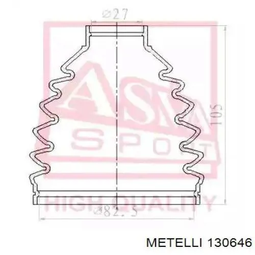 Пыльники шрусов 130646 Metelli