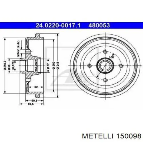 Купить 150098 Metelli Внешняя граната