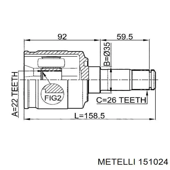 ШРУС наружный передний 151024 Metelli